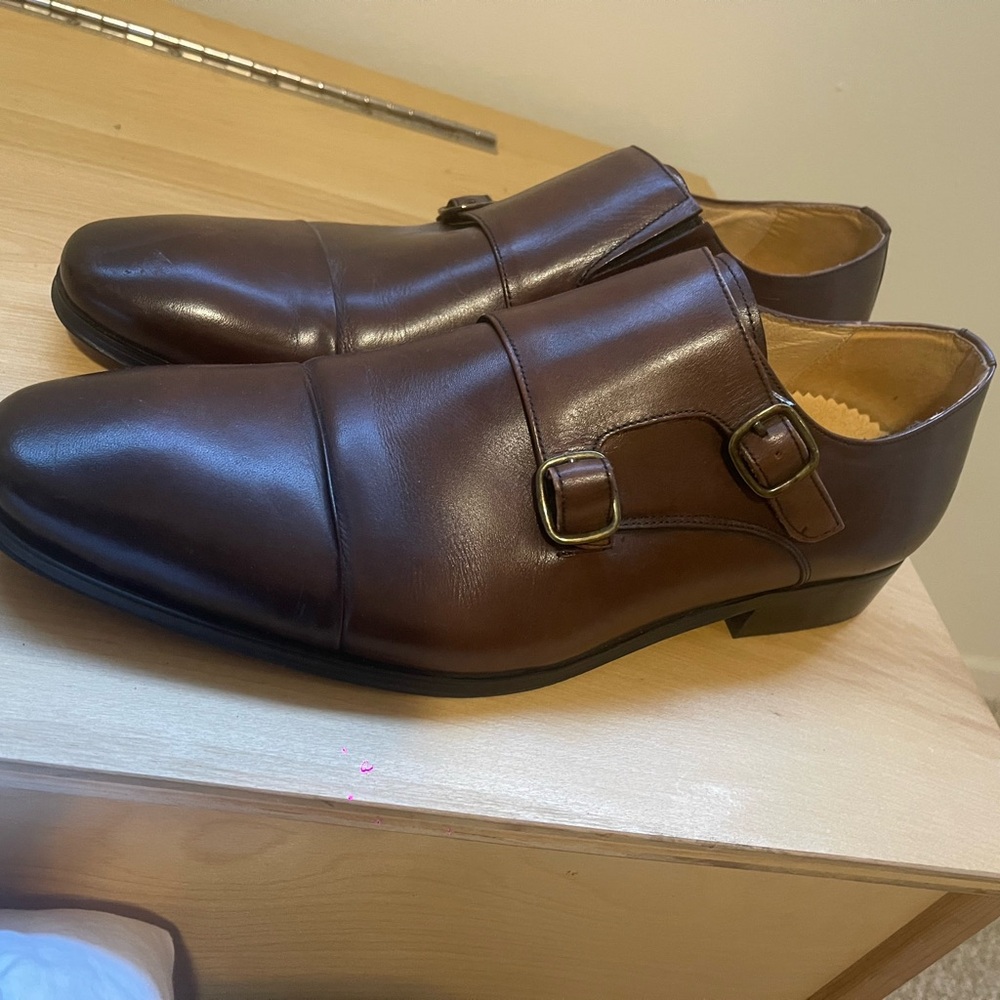 Elegant Peter Jackson Double Monk Strap Leather Shoes – Size 10
